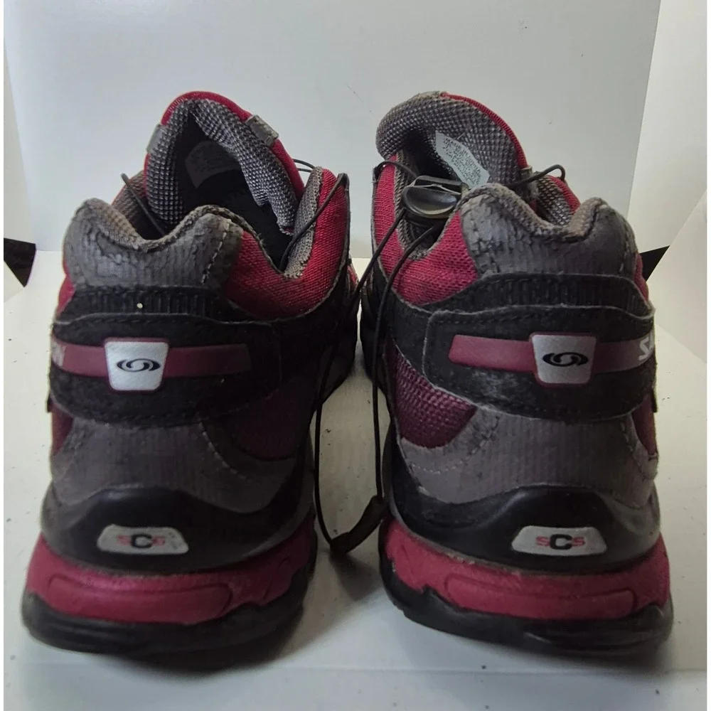 Salomon XA Comp 5 Trail Running Shoes 8.5 Burgundy Grey Gore-Tex Hiking Sneakers